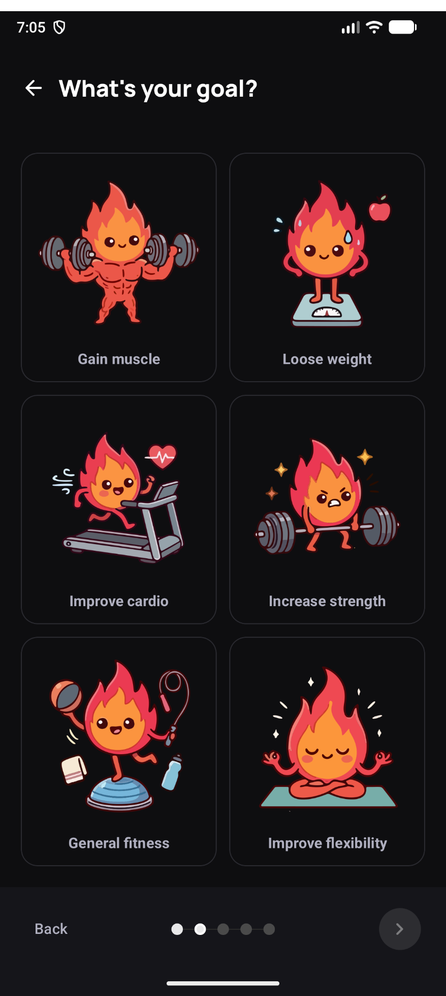 Assistant screen with a recommended routine
