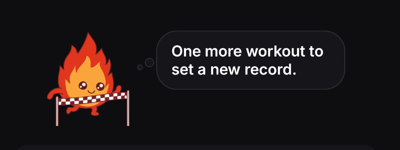 Mascot motivating you to set a new record